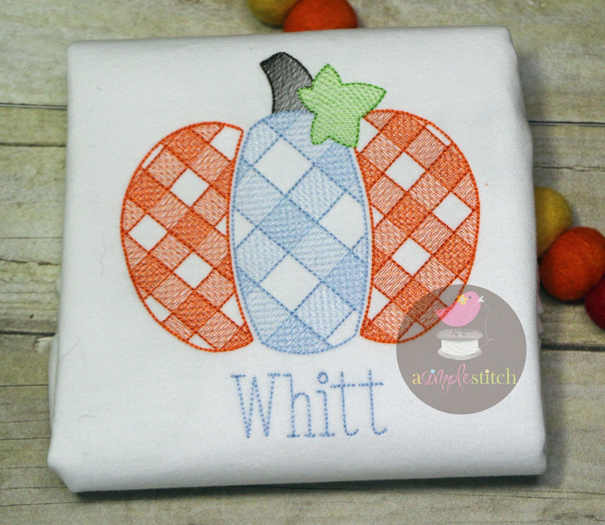 Gingham Pumpkin Unisex Hoodie main image 1