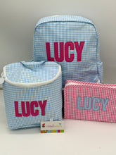 Load image into Gallery viewer, Monogrammed TRVL Design Wipeable Mini Backpack

