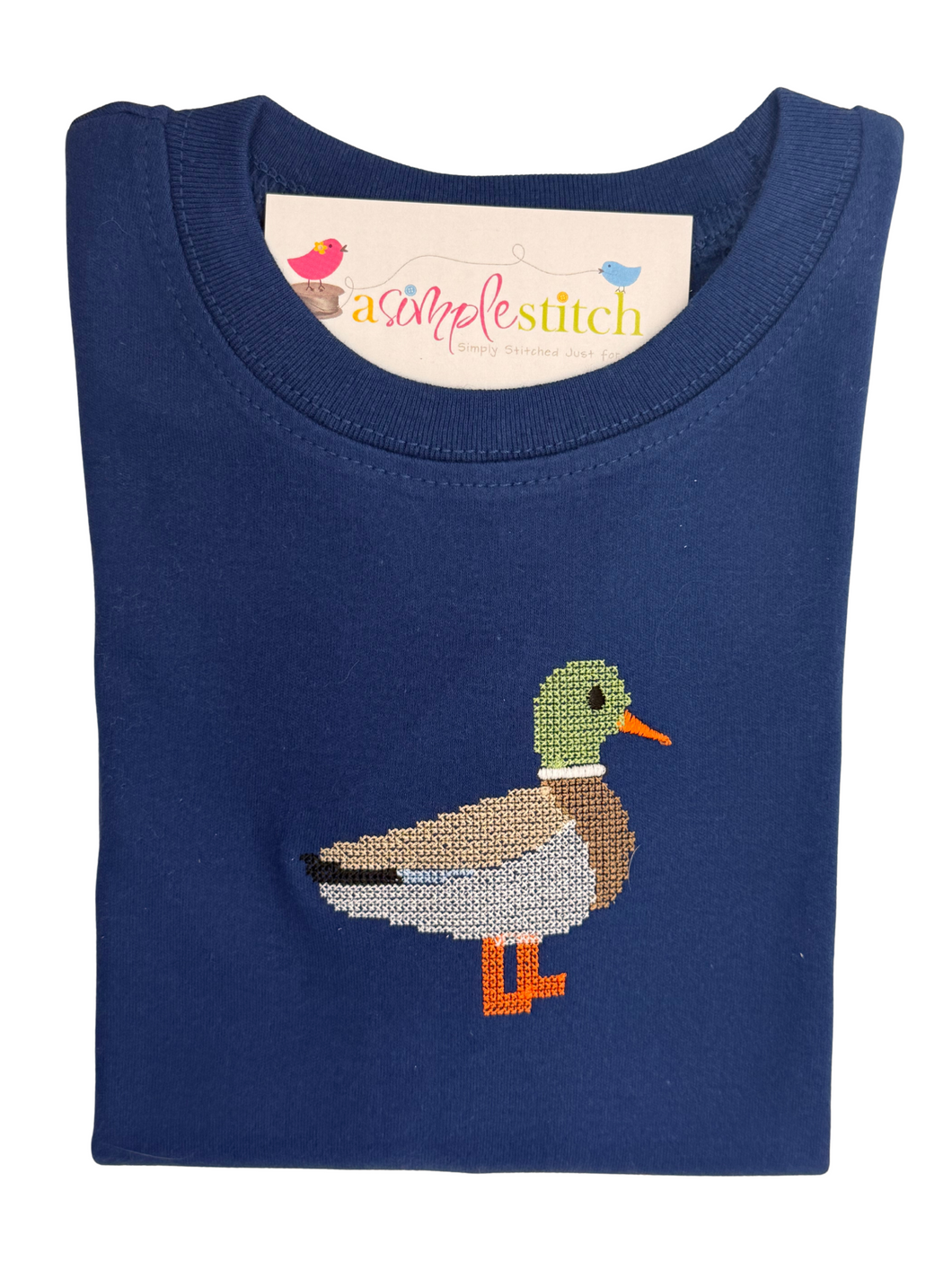 Cross Stitch Duck Embroidered Shirt