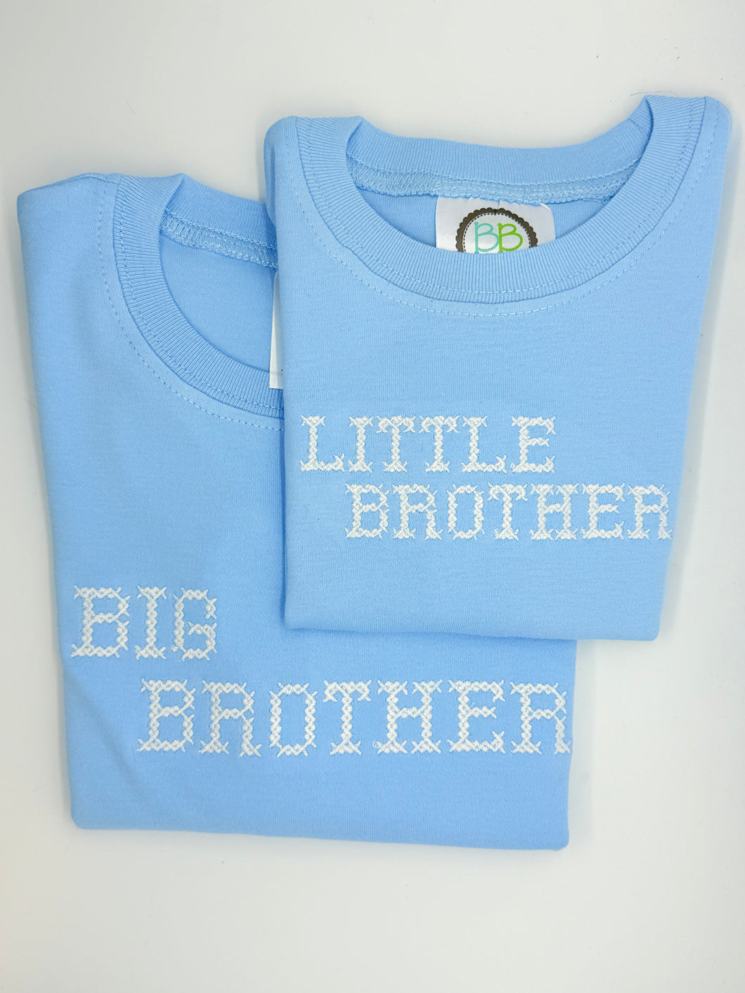 Cross Stitch Big and Little Brother Embroidered Shirt
