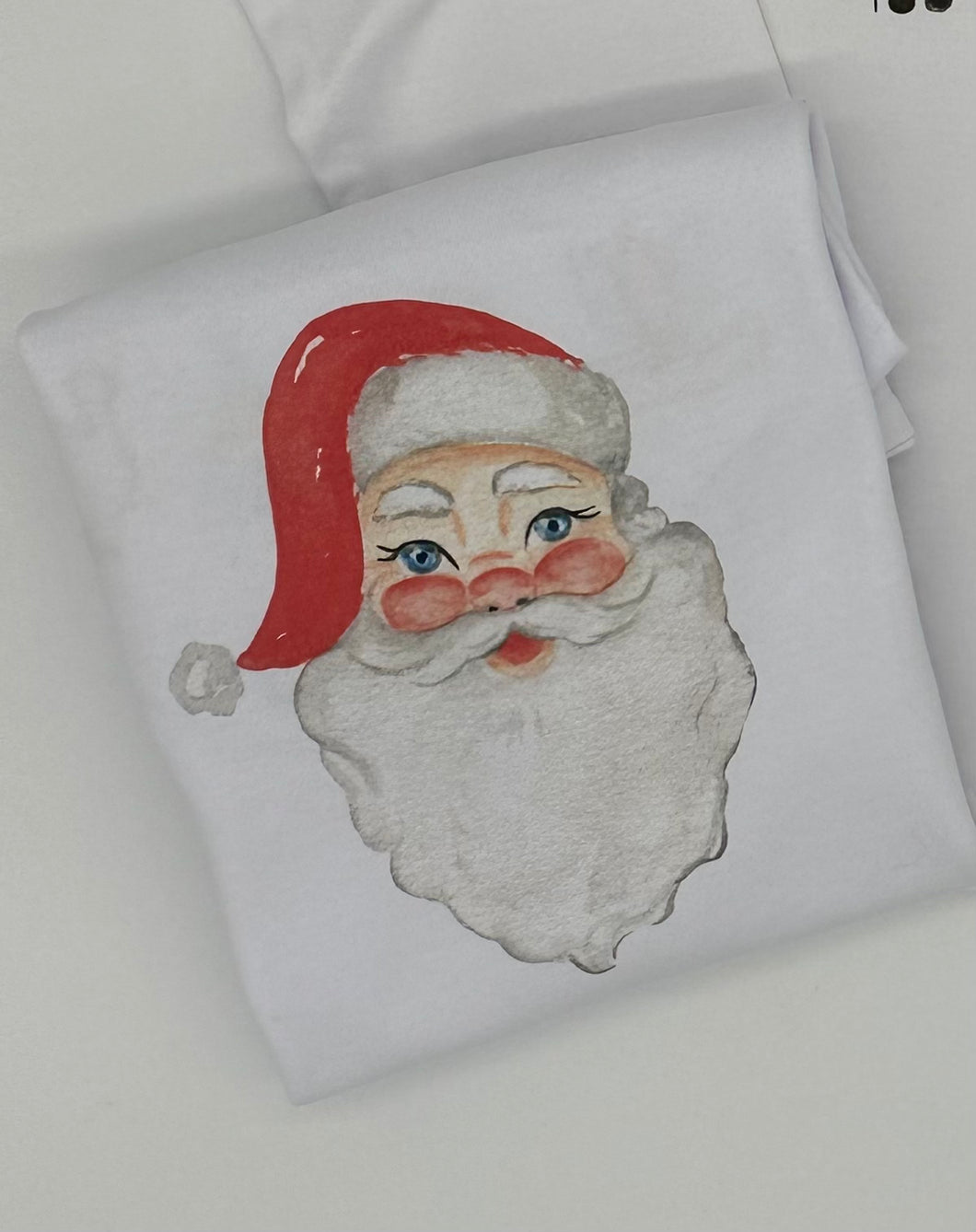Red Watercolor Santa Shirt