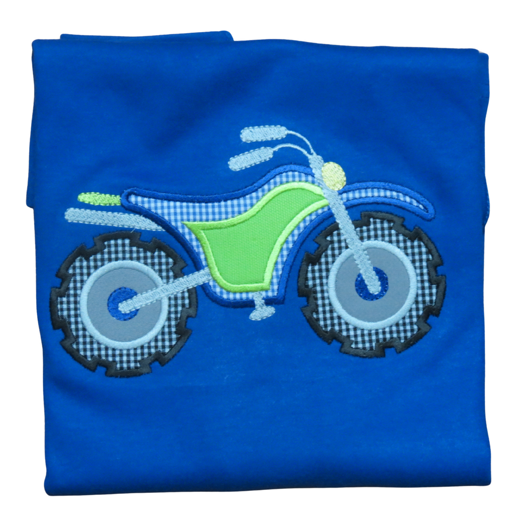Motorcycle Applique Embroidered Shirt