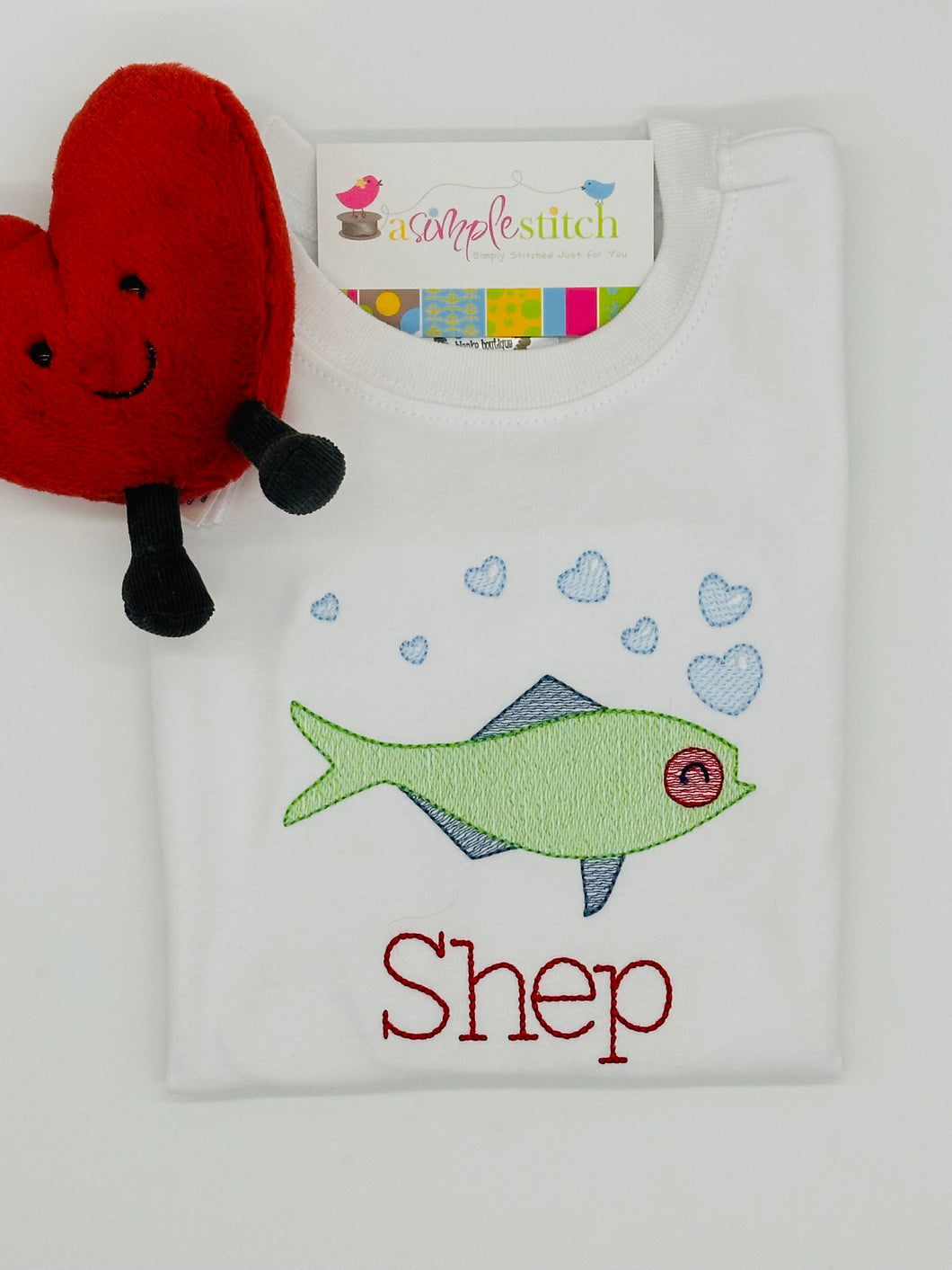 Valentine Fish Embroidered Shirt