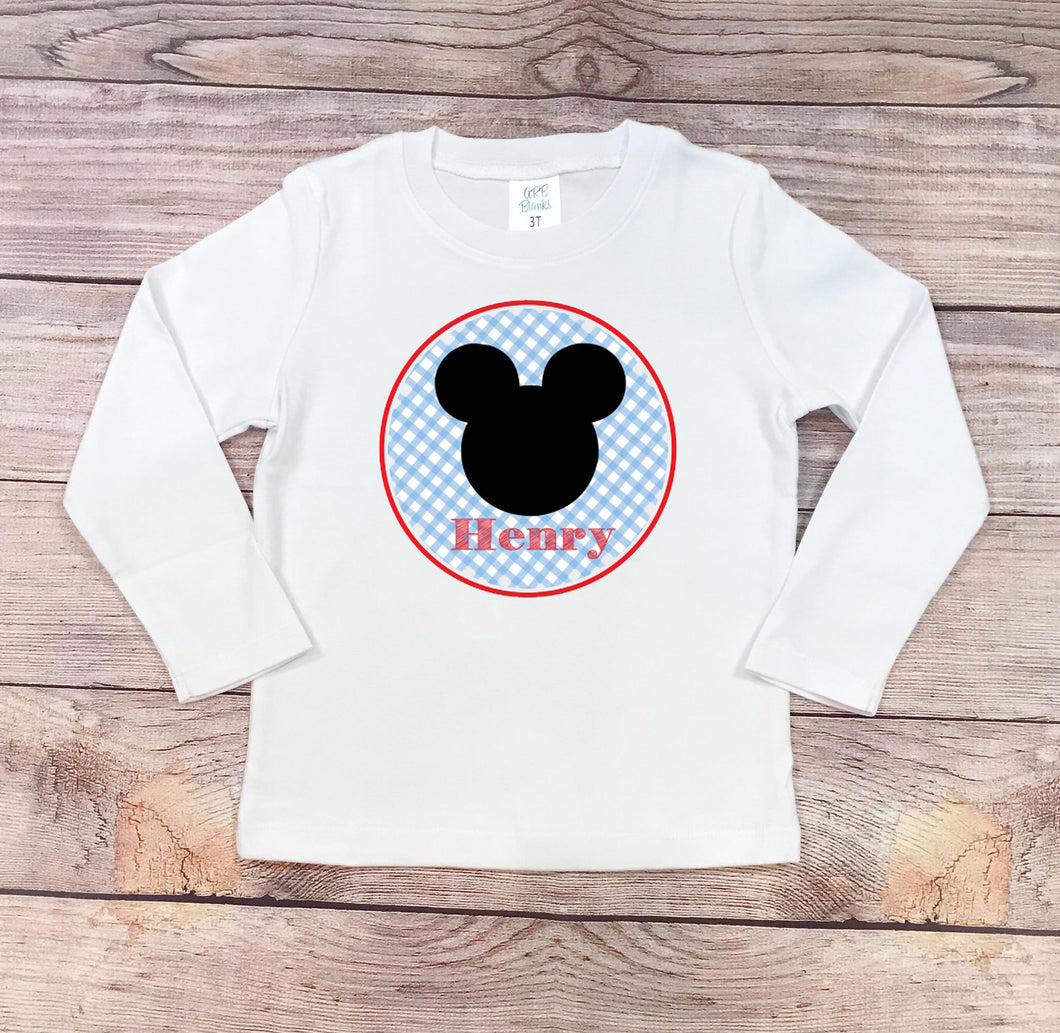 Mouse Gingham Boy Shirt