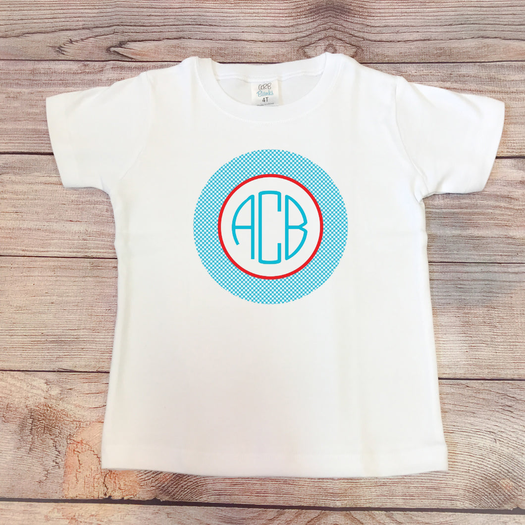 Red and Turquoise Gingham Seuss Shirt