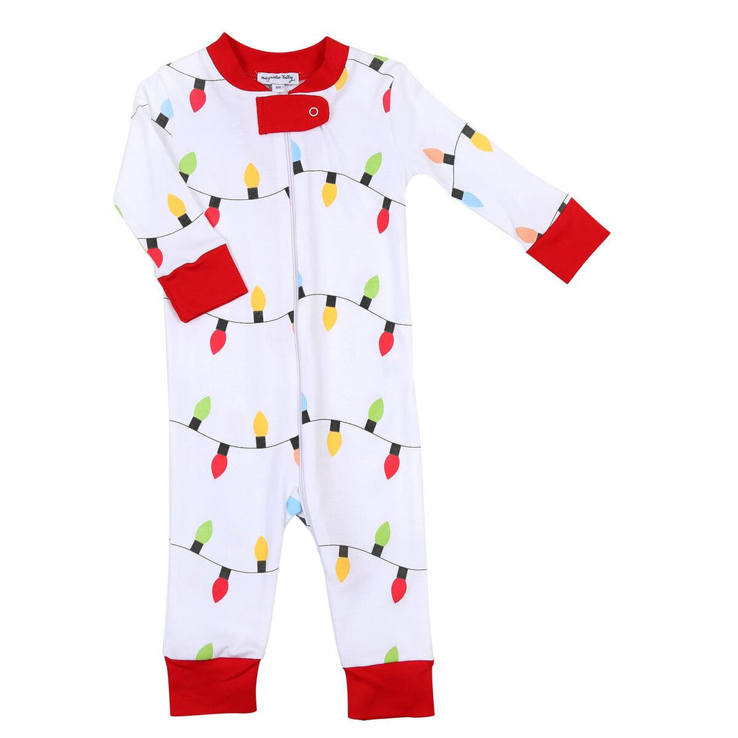 Magnolia Baby Boys Holiday Lights Zipped Pajamas