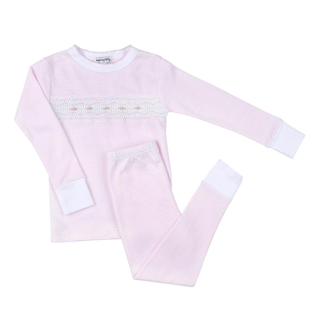 Hazel and Hugo Smocked Long Girl Pajamas