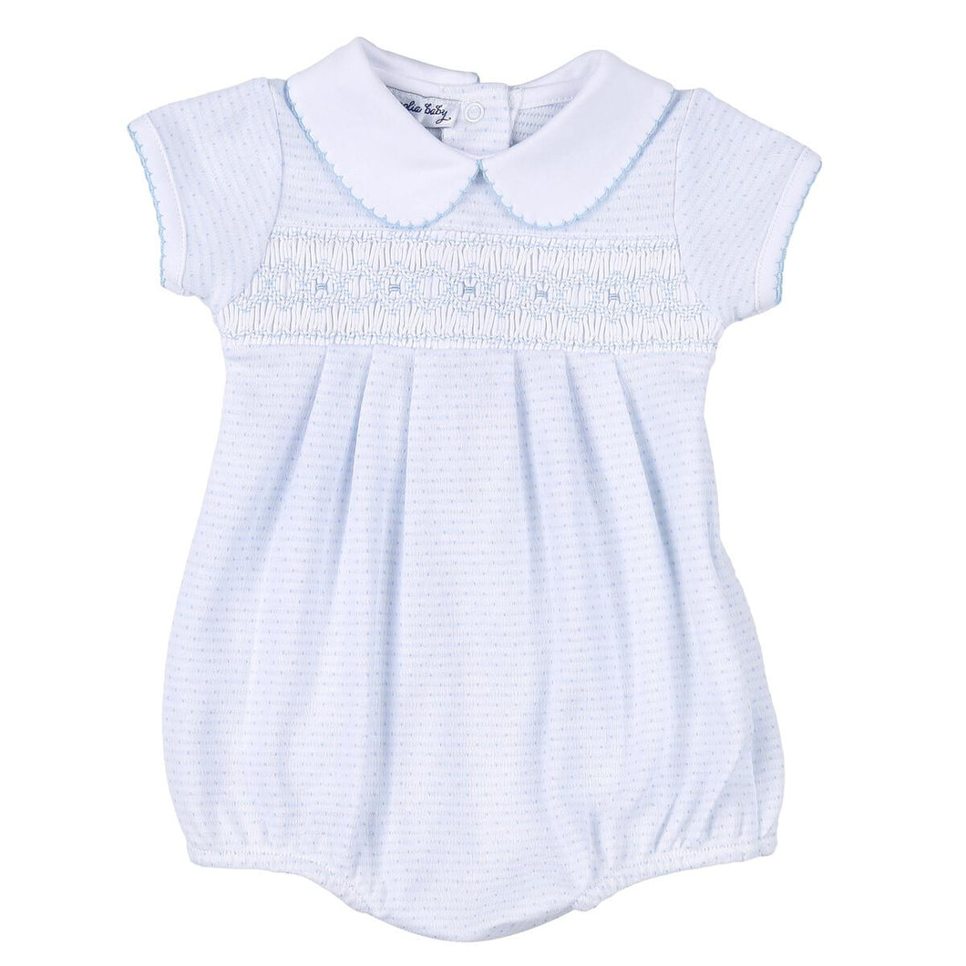 Magnolia Baby Hazel and Hugo Smocked Collared Bubble