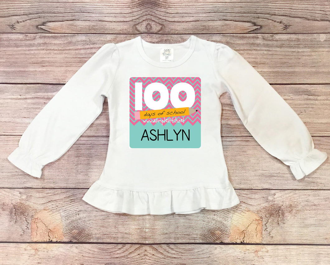 100 Days of School Chevron Shirt