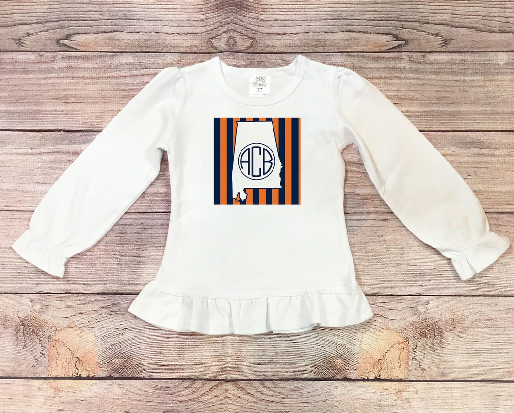 Auburn Striped State Shirt