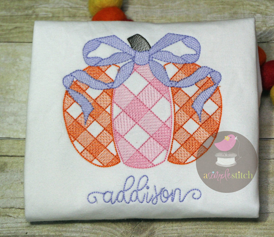 Gingham Pumpkin Girl Shirt
