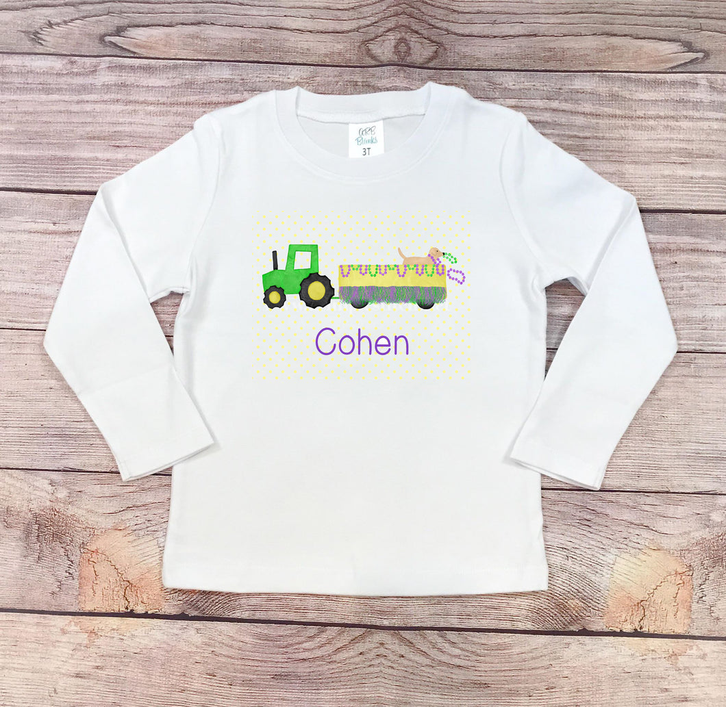Mardi Gras Tractor with Dog Shirt