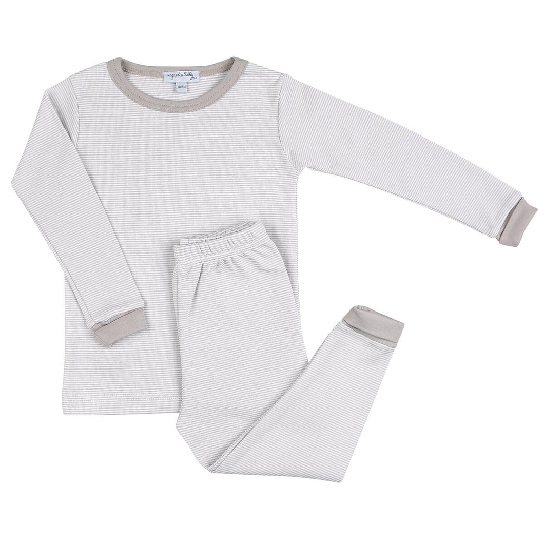 Magnolia Baby Essentials - Mini Stripe Silver Pajama