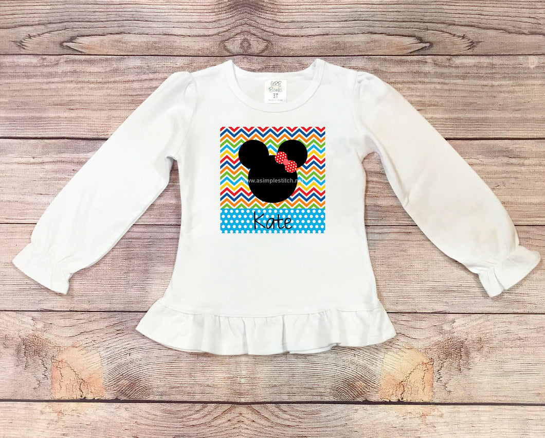 Girl Mouse Chevron Shirt