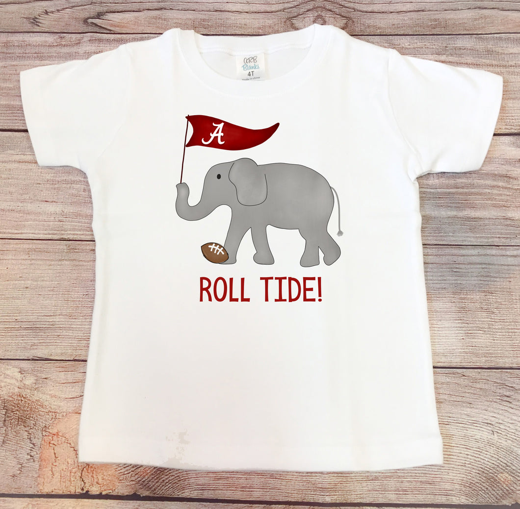 Roll Tide Elephant with Flag