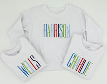 Load image into Gallery viewer, Monogrammed Sweatshirt with Mulitcolor Name
