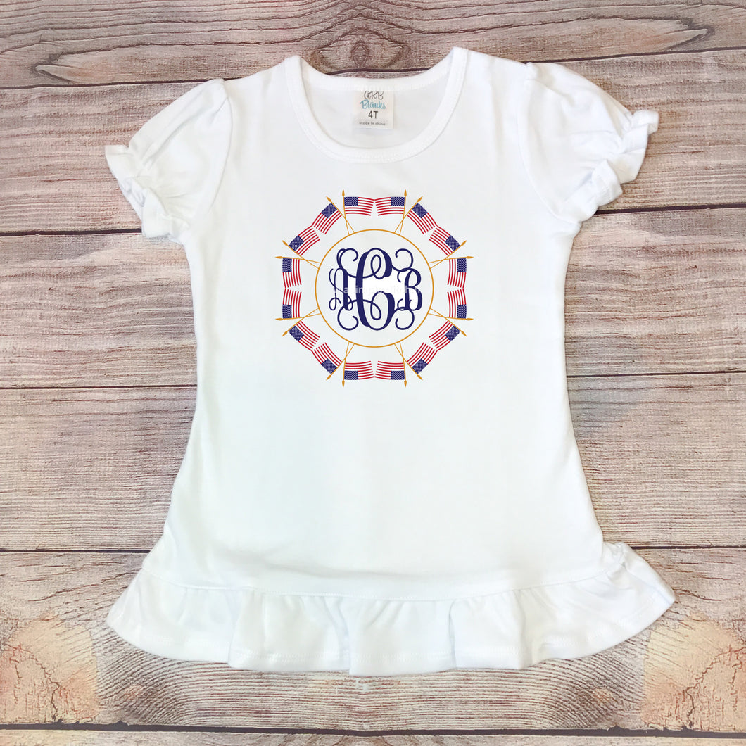 Patriotic Flag Monogram Shirt