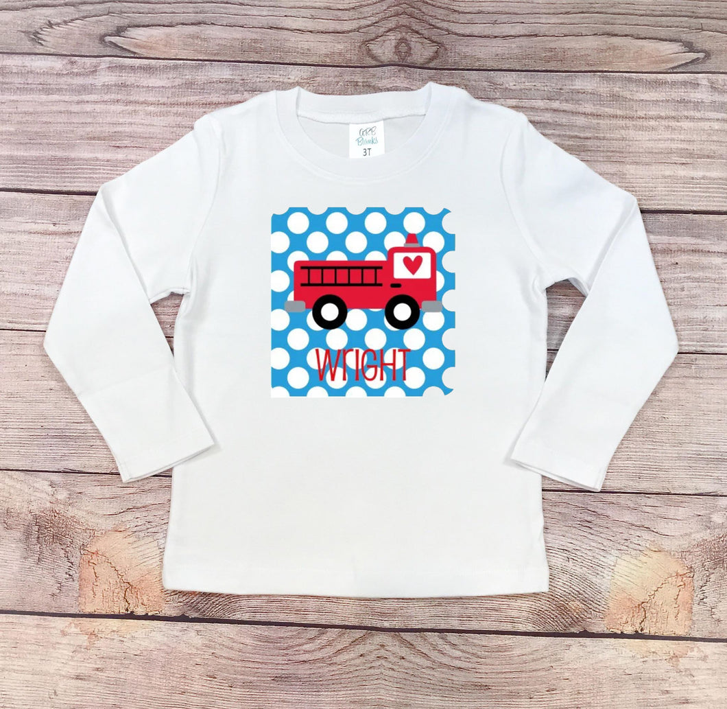 Valentine's Firetruck Shirt