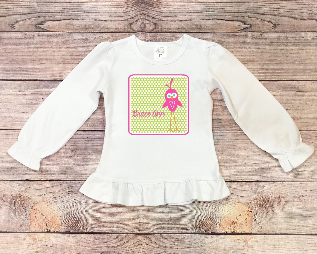 Skinny Bird with Heart Shirt