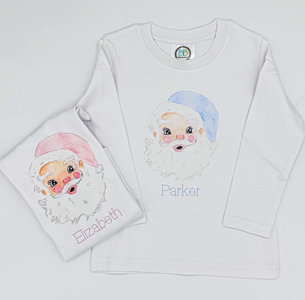 Watercolor Santa Shirt
