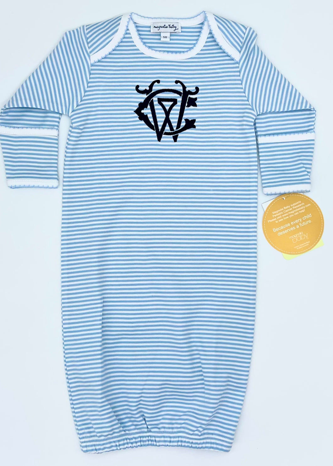 Magnolia Baby Striped Gown with Monogram